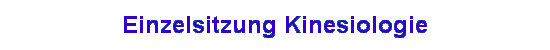 Einzelsitzung Kinesiologie